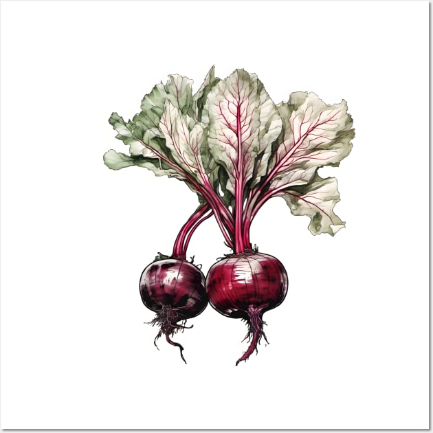 Beetroot Watercolor Art Wall Art by craftydesigns